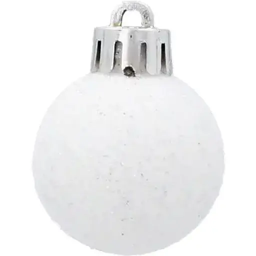 Комплект елочных шариков Chomik пластиковые 3 см белые 16 шт. (GIF2938) - фото 2