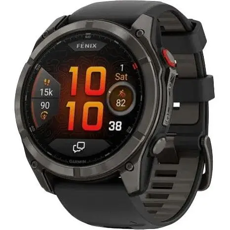 Смарт-часы Garmin Fenix ​​8 Pro 51 mm AMOLED Carbon Gray DLC Titanium with Black/Pebble Gray (010-03199-00/01) - фото 1