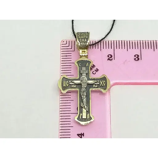 Золотой крестик Харьковская ювелирная фабрика. Распятие Христа. 11538-ЧЕВРО - фото 4