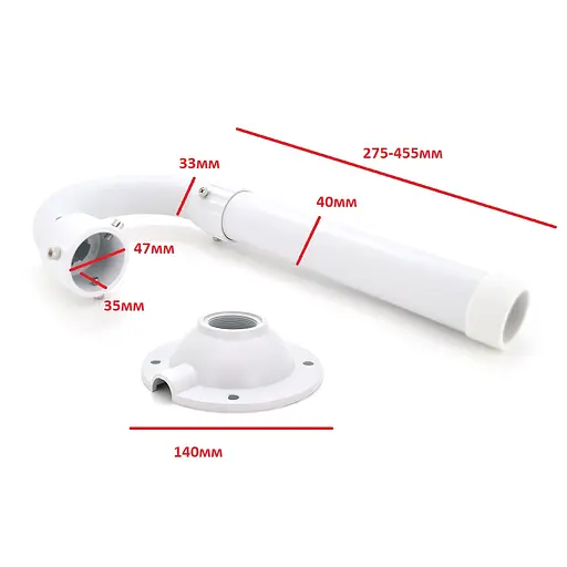 Кронштейн для камеры PiPo PP-802, с поворотом для камеры, белый, металл, 0.6-1.2m - фото 2