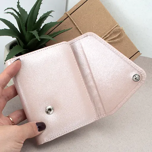 Гаманець жіночий шкіряний маленький Sabrina рожеві квіти - фото 7