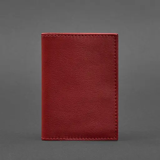 Кожаная обложка для паспорта и военного билета 1.2 красная - фото 6