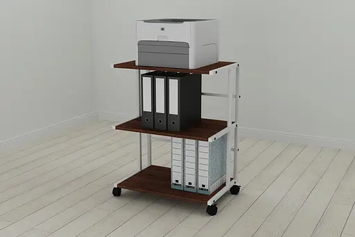 Этажерка на колесиках Ferrum-decor Камило 75x40x60 металл Белый ДСП Венге 16мм (FRD-105483) - фото 4