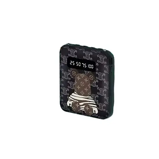 УМБ Power Bank 5000mAh повербанк с экраном и фонариком 4 в 1 Bearbrick Black (16133)