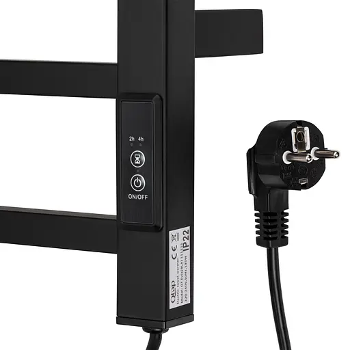 Електрична рушникосушка Qtap Evia (BLA) 11121S з таймером, Чорний - фото 3