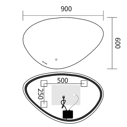 Дзеркало Mixxus Premium Diverse MA01-90x60-Reverse MP6633 - фото 4