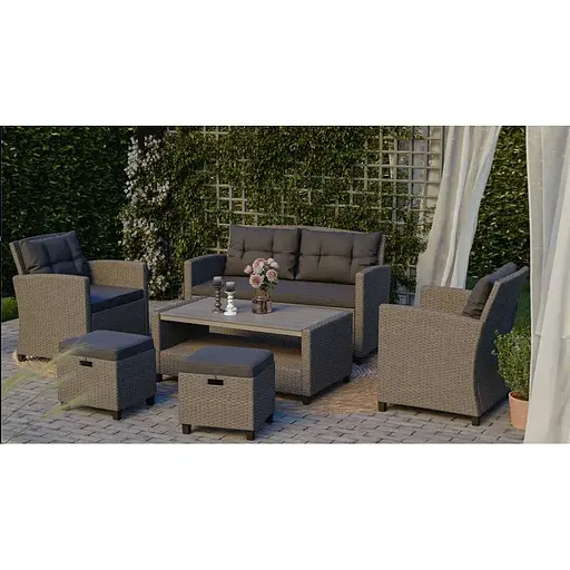 Набір садових меблів Di Volio Firenze сірий/графітовий - фото 2