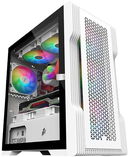 Корпус 1stPlayer T3-WH-4F1-W FRGB White - фото 2