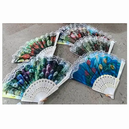 Веер цветы 22.5 см YG0189 (в ассортименте) - фото 3