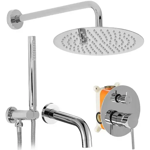 Душова система прихованого монтажу Rea Lungo + Box з виливом хром REA-P6612, Хром - фото 1