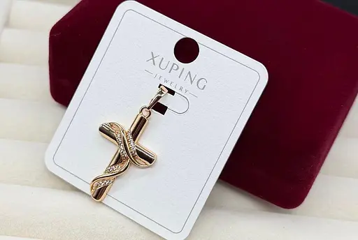Жіночий хрестик медичне золото біжутерія підвіска кулон хрестик універсальна прикраса Xuping на шию - фото 1