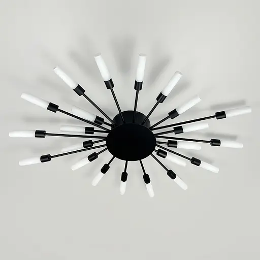 Потолочная черная люстра в форме солнечной вспышки на 22 плафона G4 Ø 90х70 см | Line F | Ст. 1279/22 BK - фото 2