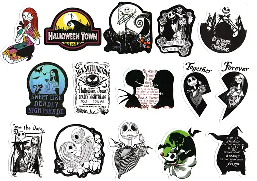 Стікерпак Набір наліпок Кошмар перед Різдвом The Nightmare Before Christmas 100 штук - фото 7