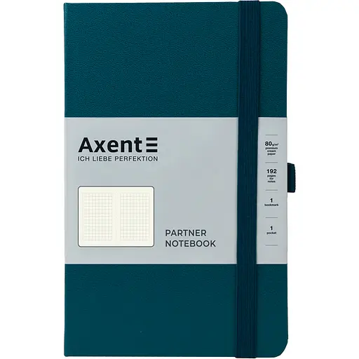 Книга записная Axent Partner A5- в клеточку 96 листов малахит (8201-31-A)