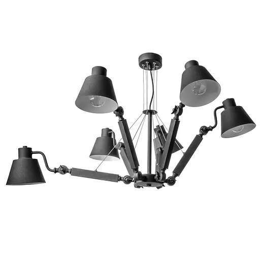 Люстра підвісна Brille павук в зал E27 60W BK (BL-523S/6) - фото 5