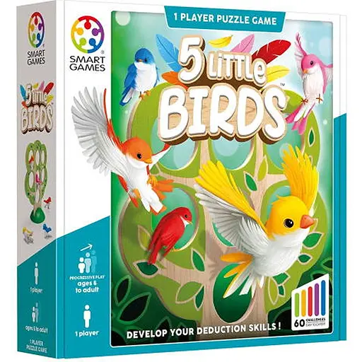 Настольная игра Smart 5 маленьких птичек (5 Little Birds) (англ.) + QR-код на укр. правила (SG039) - фото 1
