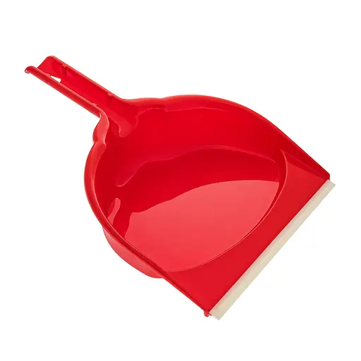 Совок пластиковый для мусора с резиновой насадкой 33 см, Господар Красный 85994 - фото 1