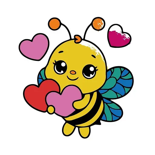 Дитяча розмальовка пальчиковими фарбами "Бджілка з сердечками" Art Craft 15635-AC 25х25 см - фото 1