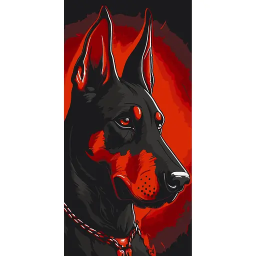 Картина за номерами "Доберман" Art Craft 40х80 см 11522-AC
