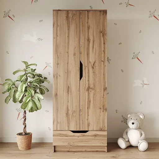 Шкаф распашной MebelStar 2Д1Ш Лилу 80x50x210 см Дуб тахо (MBS-1408) - фото 2