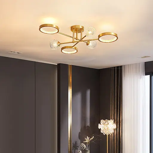 Світлодіодна люстра Нептун 8925 (Золота) на 6 плафонів - фото 4