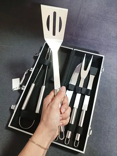 Набор для гриля и барбекю: 5 аксессуаров в кейсе - Для любителей BBQ из нержавеющей стали 2303 - фото 6