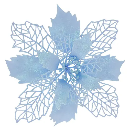 Ялинкова іграшка MIS LT Квітка Різдвяник великий 23х23х5 см блакитний - фото 1