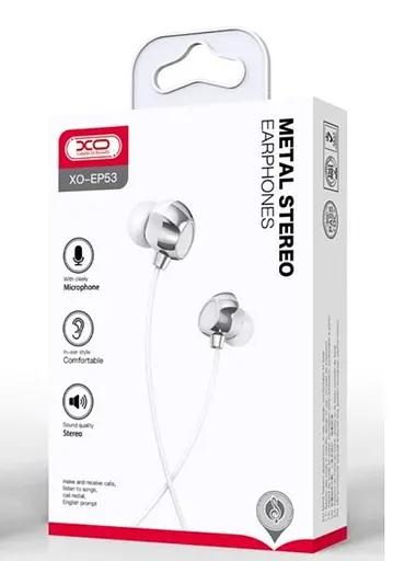 Наушники XO EP53 in-ear 3.5mm earphone белые - фото 2