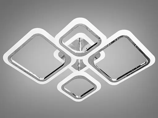 Світлодіодна люстра смарт світильник з пультом, хром, 80W - фото 2