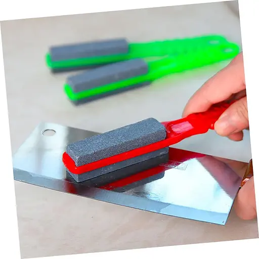 Брусок абразивный камень точильный для заточки ножей с ручкой точилка ручная Розовый 88209 - фото 8