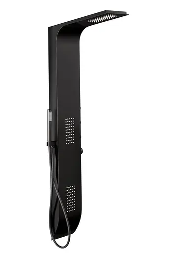 Душова панель Corsan Duo black з термостатом A777TBL, Чорний матовий - фото 4