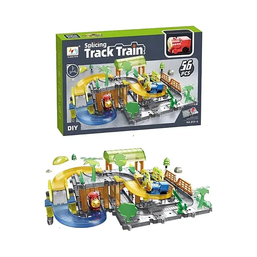 Залізничний трек 899-6, 57 деталей, локомотив із реалістичним дизайном - фото 2