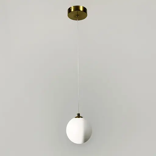 Підвісна лампа з білим плафоном у латунному корпусі Line F MJ201/1 AB+WT - фото 4