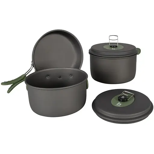 Набор посуды Bo-Camp Explorer 3 Pieces Hard Anodized Grey/Green (2200239) (DAS302732) - фото 1