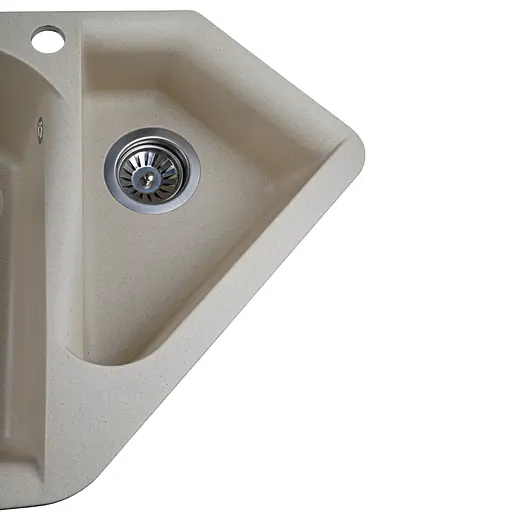 Гранитна мийка Globus Lux GARDA слонова кістка для кухні стійка до подряпин і хімії 1000х500мм - фото 6