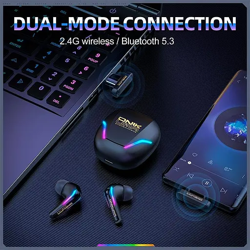 Навушники бездротові ігрові Onikuma T27 Wireless Gaming Earbuds with ENC Mic 2 режимні - фото 8