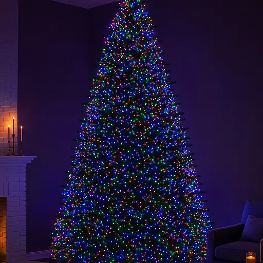 Новогодняя гирлянда комнатная роса 100 м 3000 LED Хвойная лапа белый провод Мультиколор Garlando D3000L100MWML - фото 2