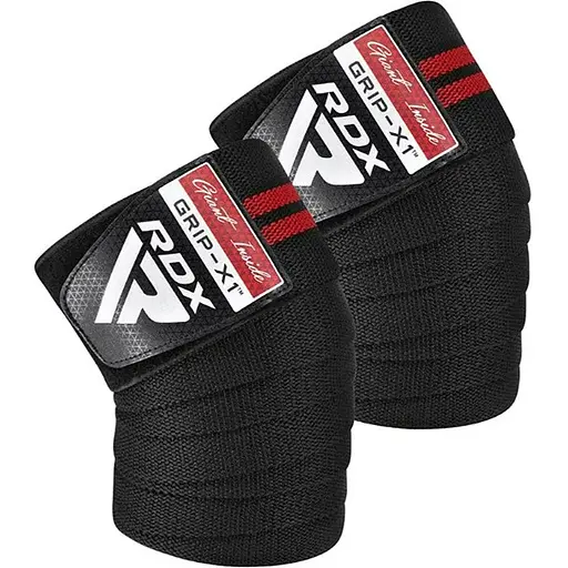 Бинти на коліна RDX GYM KNEE WRAP R11 BLACK/RED (WAH-KR11BR) - фото 1