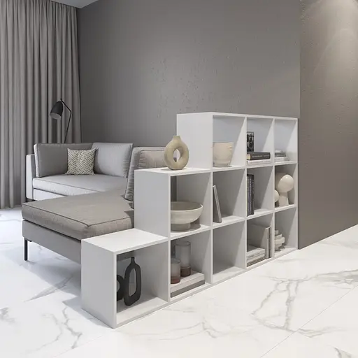 Книжная полка стеллаж Vays M-6 Антрацит на 12 ячеек ЛДСП 108x29x178 см для дома офиса детской или гостиной - фото 2