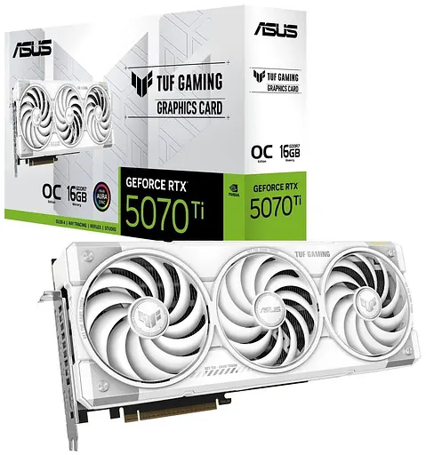 Видеокарта ASUS RTX 5070 Ti 16GB TUF Gaming OC Edition WHITE (TUF-RTX5070TI-O16G-WHITE-GAMING) (GDDR7, 256 bit, PCI-E v5.0 x16) - фото 10
