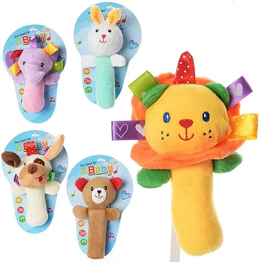 Погремушка плюшевая, 15 см XQ308ABCDE (в ассортименте) - фото 3