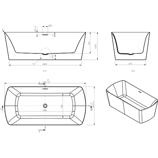 Ванна акриловая Volle 12-22-804 - фото 5