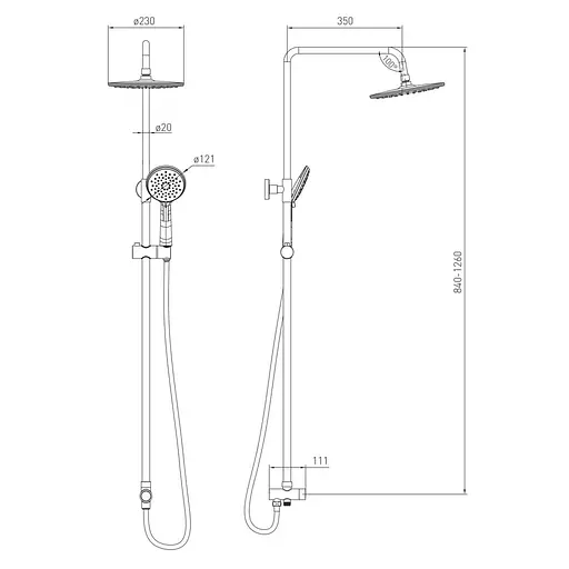 Душова система Volle Cromo Sistema 1580.091301, Хром - фото 2