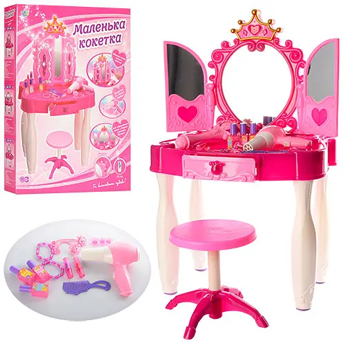 Трюмо 661-21 "Маленька кокетка" зі стільчиком, світло, музика, в коробці (6903308731017) - фото 1
