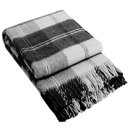 Плед вовняний Vladi Ельф 170х210 біло-сірий 3 - фото 1