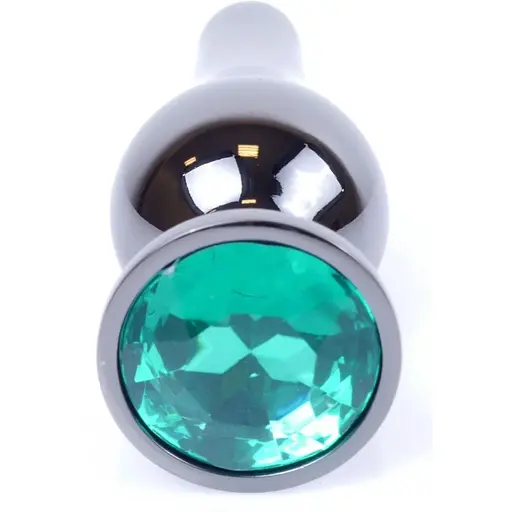 Анальна пробка Boss Of Toys Boss Series - Jewellery Dark Silver Butt Plug Green, BS6400060, Срібний / Зелений - фото 2
