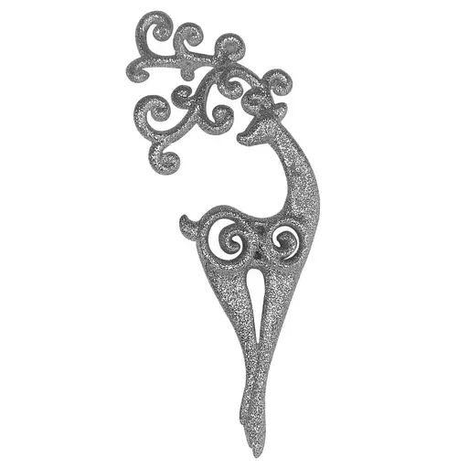 Елочная игрушка MIS LT Олень Сказочный 7х18х3,5 см серебряный - фото 1