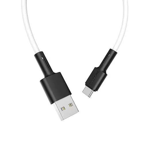 Кабель Borofone BX31 USB to Type-C 3A 1 м силиконовый TPE разъемы белый - фото 3
