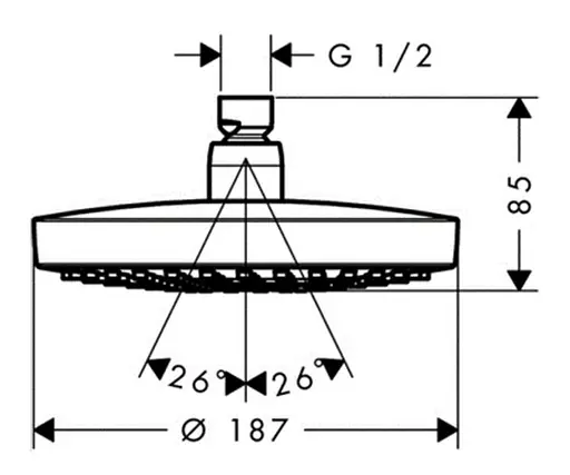 Верхній душ Hansgrohe Croma Select S 26522400, Хром - фото 2