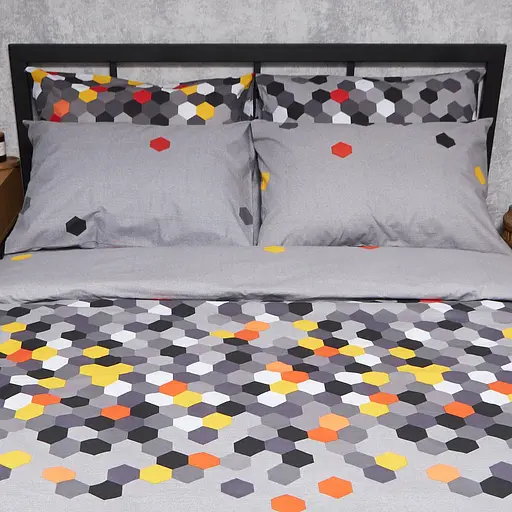 Комплект постельного белья Moon&Star Бязь Gold Люкс Urban Pixels King Size 220x240 наволочки 4х50х70 - фото 2